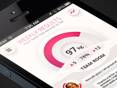 Weight Loss App Design android app application brandious chat clean design fat fitness ios iphone loss perfect pixel red room rose weight white