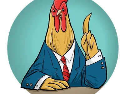 Chicken 2 chicken flash illustration newscaster rooster