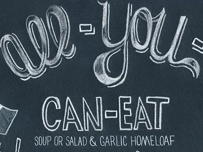 East Side Mario's Mural Lettering Section cooking drawn food lettering mural restaurant type typography