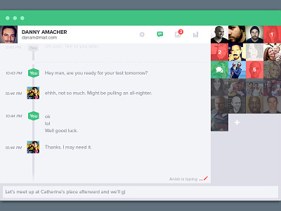 Chat Interface (Light) app chat clean design flat instant message instant messaging interface interface design light social ui