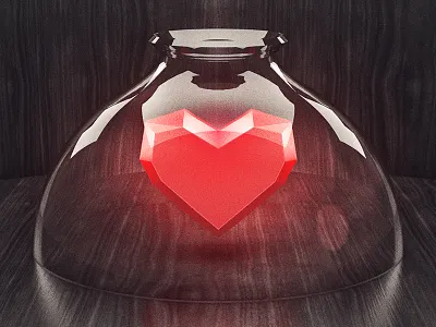 Glass Heart black glass heart soul wood