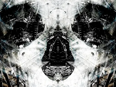 Pent Up abstract art digital light metal skull steel symmetry texture