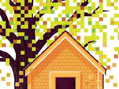 Walden the Video Game cabin illustration pixel tree video game walden