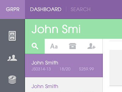 In Progress app clean flat green icons purple retina search ui