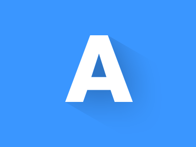 A blue font shadow