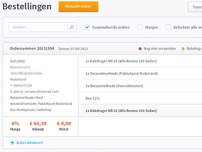 Dashboard orders admin conversion dashboard invoice order orders pay payment payprovider price pricing send status table ux