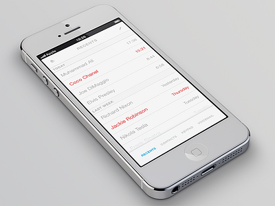 iOS Phone App Recents clean ios iphone light recents