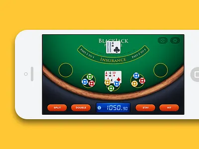 Blackjack iOS Game - Game Interface blackjack casino game game interface ios retina