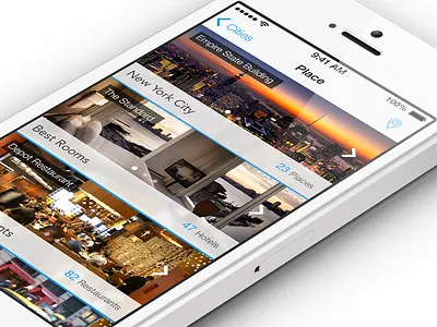 Place iOS7 7 apple cities city clear discovery element flat gui ios ios7 iphone local mobile new place psd travel ui wwdc