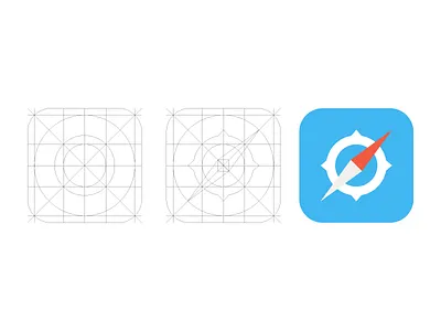 iOS 7 Safari Icon and grid grid icon ios ios 7 ios7 safari