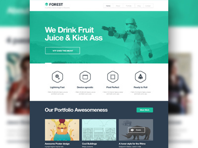 Portfolio Theme Homepage Design flat homepage portfolio theme themeforest wordpress