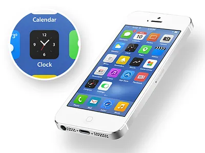 iOS 7 apple camera clock device flat icon ios ios7 ipad iphone maps message music new photo redesign reminder restyle safari screen
