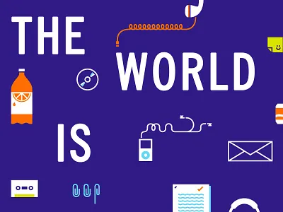 Recycling Tee apparel blue design electronics environment green icons illustration orange recycle recycling sustainability t shirt trash typography world