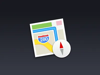 OS X Maps app compas free freebie icon mac os x map maps mavericks native psd