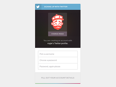 Social Signup form signup. social