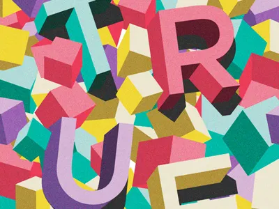 True colors design font true type