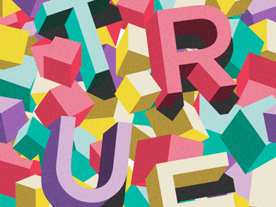 True colors design font true type