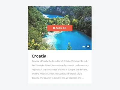 Crotia Visit Panel buttons clean design flat ui web website white