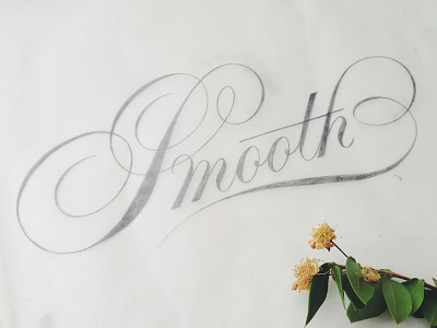 Smooth lettering ligature paper pencil script sketch type typography