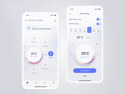 Smart pool control system. Mobile App iPool. android animation app design figma figmadesign illustration ios ios app design iphone ipool mobile product design smarthome smartpool system ui uidesign ux uxdesign