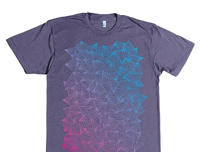 A Gaggle of Triangles cluster concept cotton bureau cyan gaggle hand drawn magenta purple rainbow roll shirt triangles