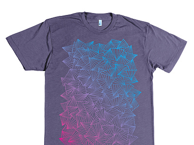 A Gaggle of Triangles cluster concept cotton bureau cyan gaggle hand drawn magenta purple rainbow roll shirt triangles