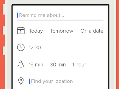 Reminder App (Add Reminder Screen) app flat ios ipad iphone reminder todo ui white