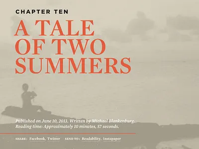 Chapter Ten: A Tale Of Two Summers background image duotone gotham grey mercury orange white