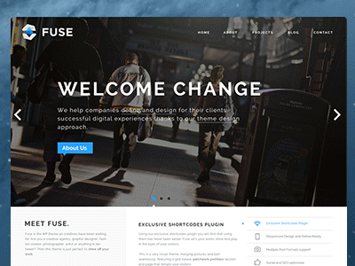 Fuse Portfolio Theme clean flat gif grid patchwork pixelgrade responsive template theme wordpress