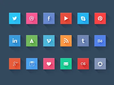 Social icons - freebie behance dribbble facebook google icon set icons pinterest rss skype social twitter vimeo weheartit