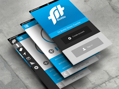 Fit Bottle iPhone Design designer fit bottle flat io7 iphone app ui water
