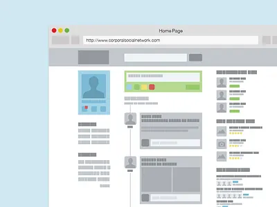 Social Media MockUp Wireframe layout mockup social media ui wireframe