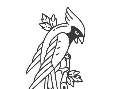 Cardinal Tattoo animal bird branch cardinal illustration leaf line nature tattoo