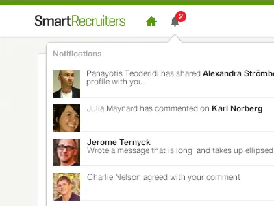 Notifications feed hiring hr notifications social