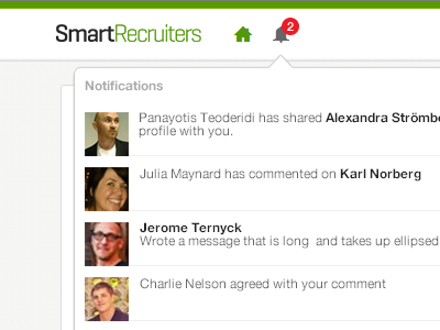 Notifications feed hiring hr notifications social
