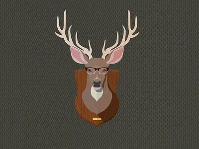 Hipsteer animal colors fun glasses hipster mounted pattern simple taxidermy texture