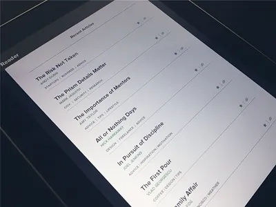 Reader App app ipad minimal reader simple ui ux