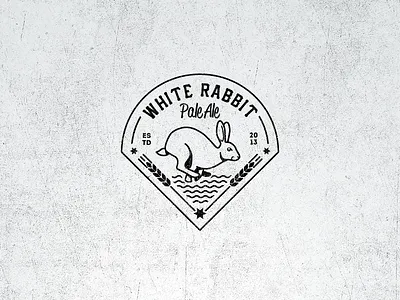 White Rabbit Pale Ale Vintage Logo ale beer fantasy logo pale rabbit vintage white