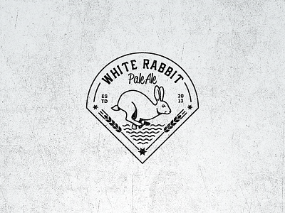 White Rabbit Pale Ale Vintage Logo ale beer fantasy logo pale rabbit vintage white