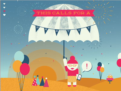 Keep Me Dry app hack a thon hack the midwest illustrations keep me dry one page parallax scrolling party texture umbrella weather website