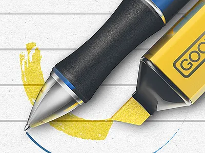 GoodNotes icon highlighter icon ios iphone marker metal paper pen plastic process stroke