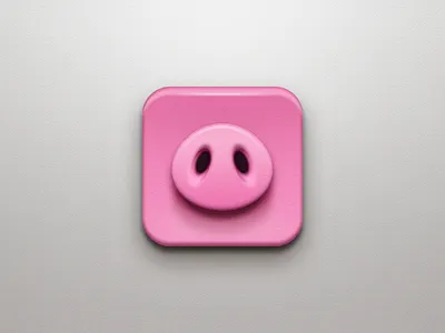 Piggy app icon photoshop pig pink simple texture