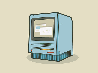 1984 apple computer illustration mac micahburger vector