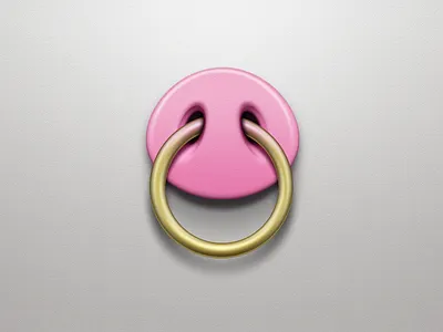 Snout Ring gold icon illustration photoshop pig pink ring snout
