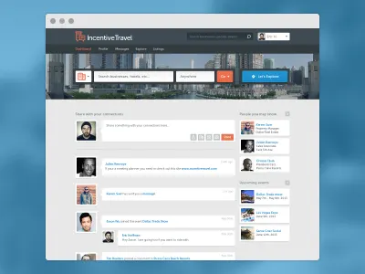 Dashboard | Incentive Travel activity button dashboard explore feed flat search ui web website