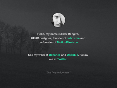 New Personal Web black eder landing page personal peru rengifo simple trujillo ui ux web website