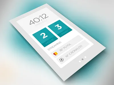 Live Score App card final finale flat flat ui football fußball goal ios7 oktayelipek