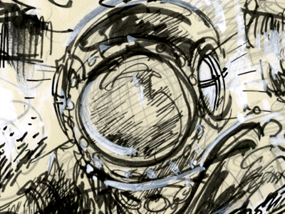 Diver diver gig poster gouache moleskin sketch traditional