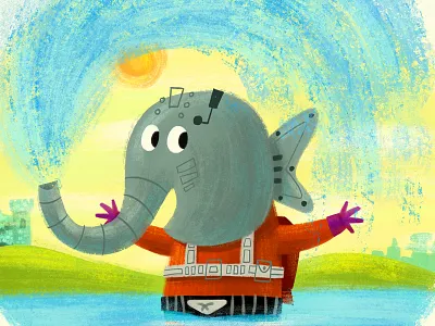 S is for Snout Spout action figure cartoon castle elephant golden book he man illustration motu toy