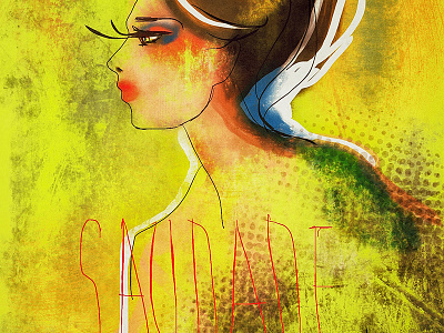 Saudade illustration ipad portrait texture